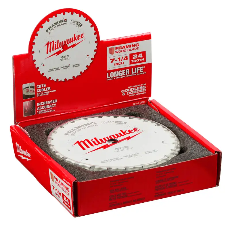 Milwaukee 7-1/4 Inch Framing Blade Tungsten Carbide 24 Teeth Pack 10