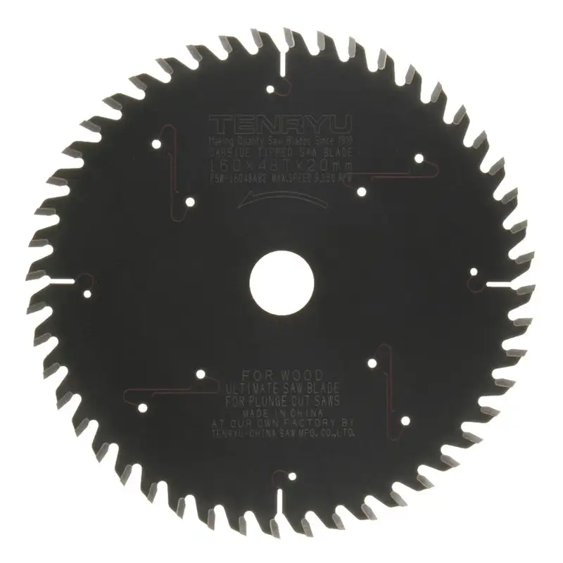 Tenryu 160mm Plunge Cut PTFE Coated Saw Blade 48 Teeth Precision Woodworking