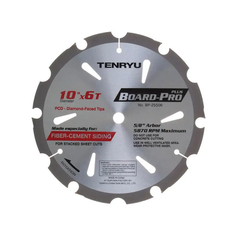 Tenryu Board Pro Plus 10 D 5/8 Polycrystalline Diamond Saw Blade 6 Teeth 1 pc