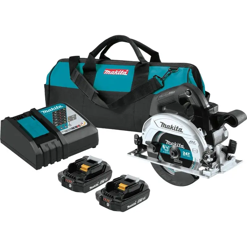 Makita 18V 6-1/2 . Cordless Brushless Compact Circular Saw Kit Battery & Charger