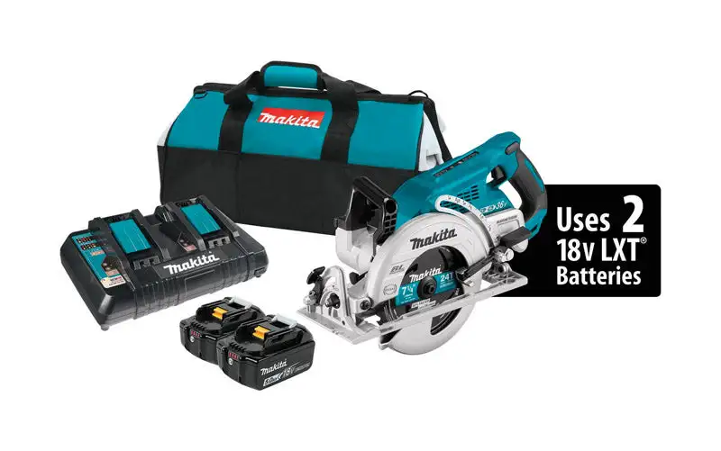 Makita 36V 7-1/4 Inch Cordless Brushless Rear Handle Circular Saw Kit Battery