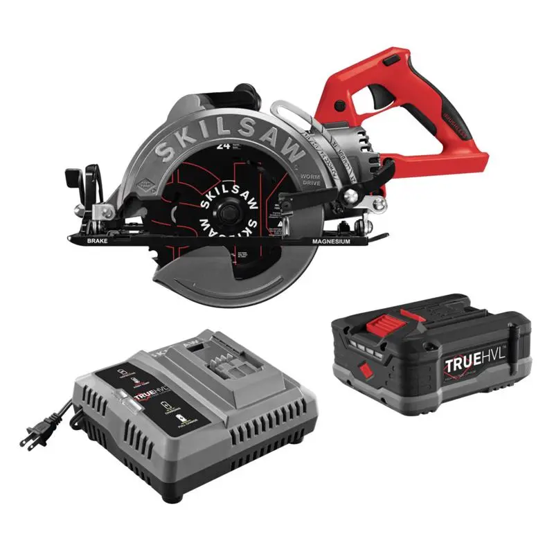 SKIL 48V 7-1/4 . Cordless Brushless Worm Drive Circular Saw Kit Battery & Charger