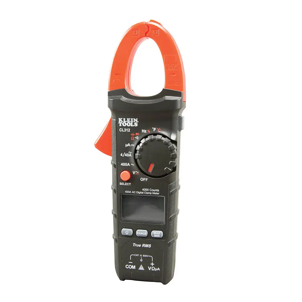 Klein Tools CL312 Auto-Ranging True RMS 400A AC Digital Clamp Meter HVAC Professionals