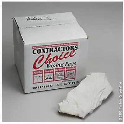 Contractors Choice 6414-10-TS White Washed & Bleached Rag 10 Lbs Cleaning Cloths