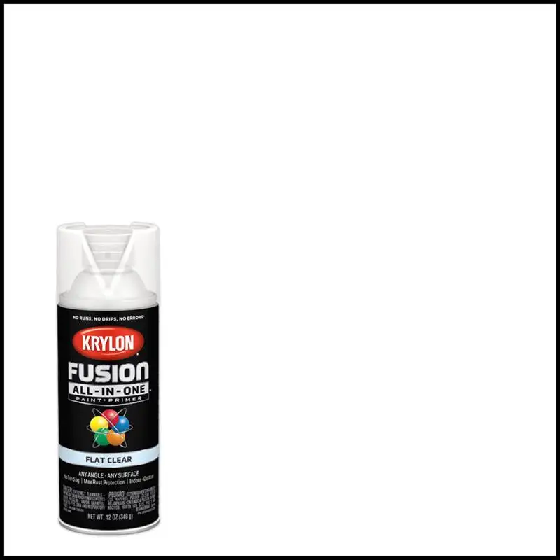 Krylon Fusion All--One Flat Clear Paint + Primer Spray Paint 12 oz Pack 6