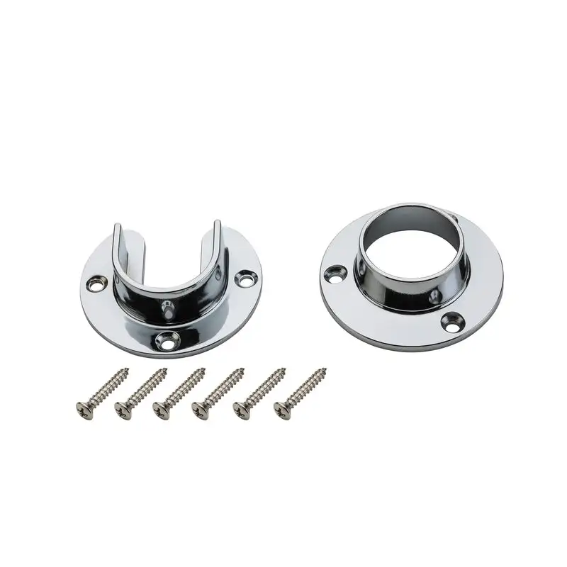 National Hardware 1.31 . Polished Chrome Steel Closet Flange Set Pack 6