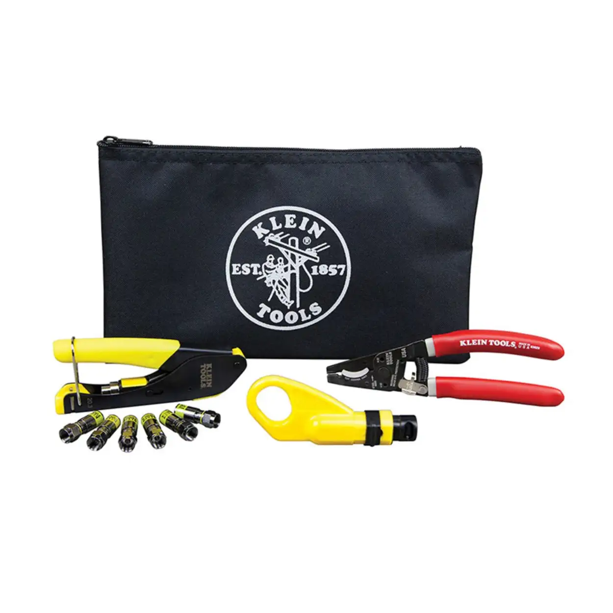 Klein Tools VDV026211 Coax Cable Installation Kit Black Professional Technicians