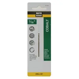 1/16 x 1-7/8-Inch Cobalt High-Speed Drill Bit Hard Materials Master Mechanic