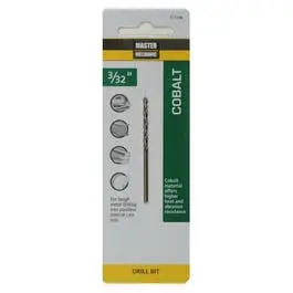 3/32 x 2-1/4-Inch Cobalt High-Speed Drill Bit Stainless Steel Master Mechanic