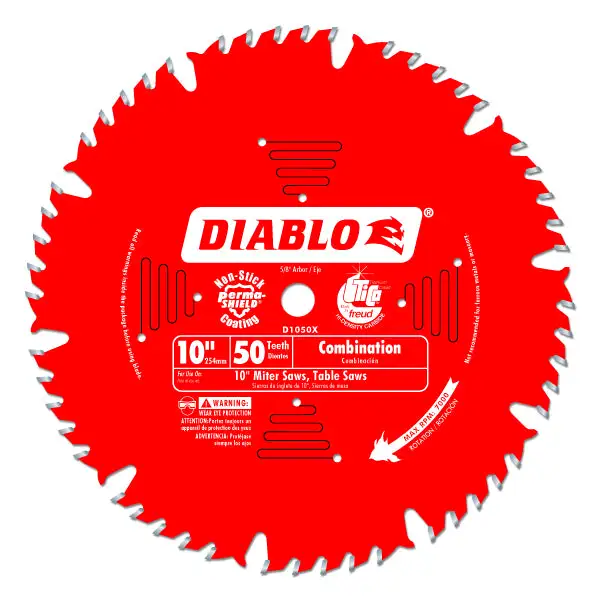 Diablo D1050X Combination Blade 10 x 50 Tooth Crosscutting and Ripping