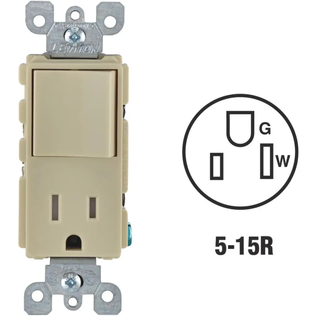 Leviton Decora Ivory 15 Amp Switch and Outlet Combo Home Wiring