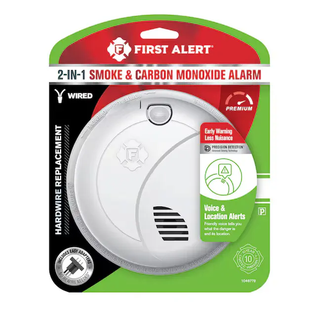 First Alert Hardwired ( Battery Backup) Photoelectric Interconnected Combination Smoke and Composite Monoxide Detector Voi...