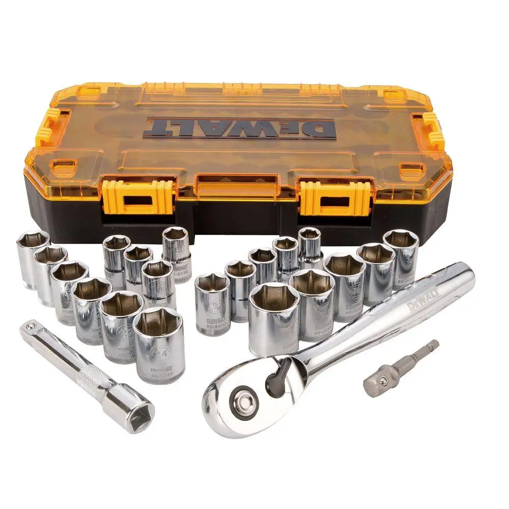 DeWalt DWMT73813 Combination Socket Set 1/2 Inch Drive 23-Piece Professional Tool Kit