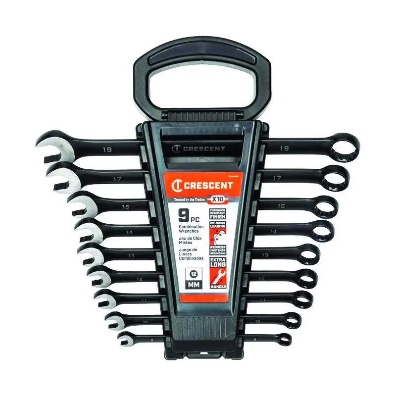 Crescent X10 12 Point Metric Combination Wrench Set 9 Piece Professional Use