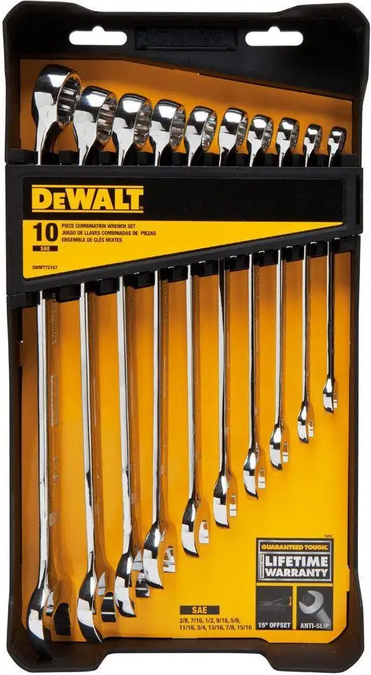 DeWalt DWMT72167 SAE Combination Wrench Set 10 Piece Professional Grade