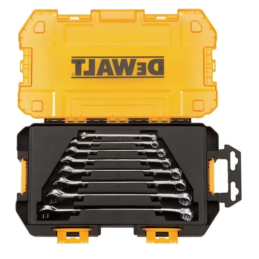 DeWalt DWMT73809 Full Polish Combination SAE Wrench Set 8 Piece