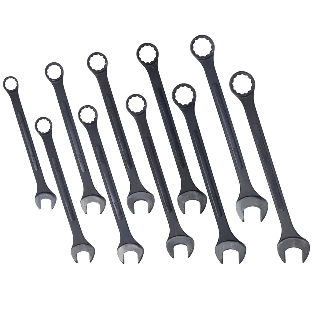 SAE Jumbo Combination Wrench Set Extra Large 10 Pc Black Oxide g-h