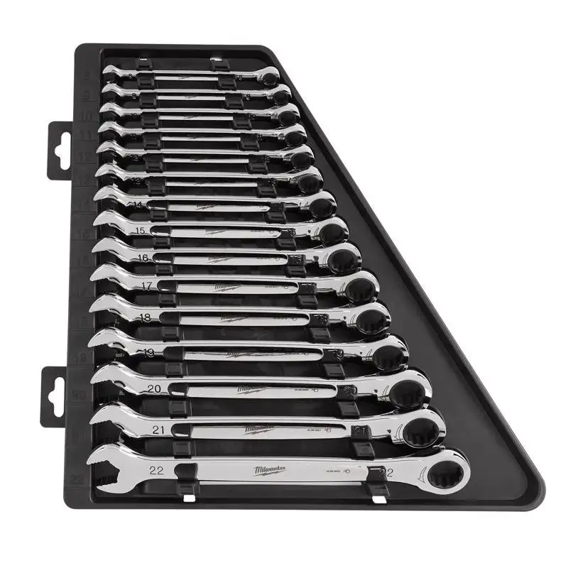 Milwaukee Metric Ratcheting Combination Wrench Set 15 Piece Professional Tool Kit
