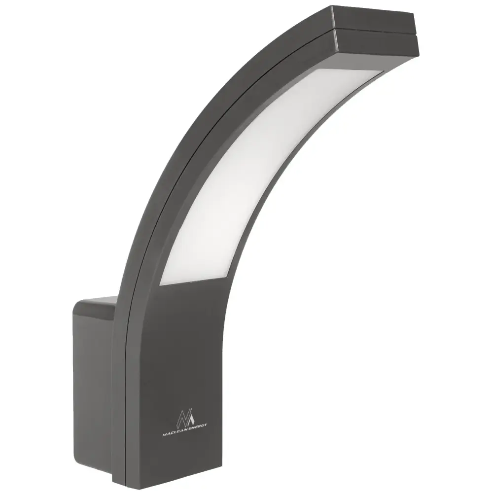 LED facade lamp MCE343 GR 800lm 10W IP54 Maclean Energy gray, unrefined white (4000K)