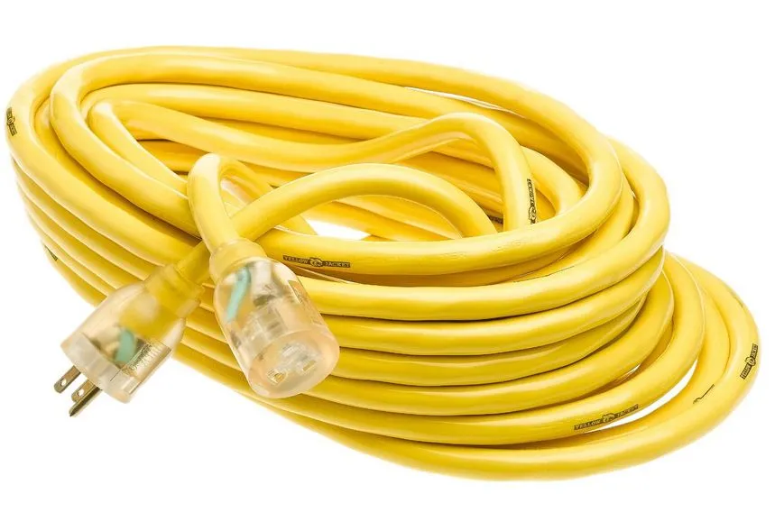 Commercial Extension Cord 100 Feet Heavy Duty Industrial and Outdoor Use Yellow Jacket
