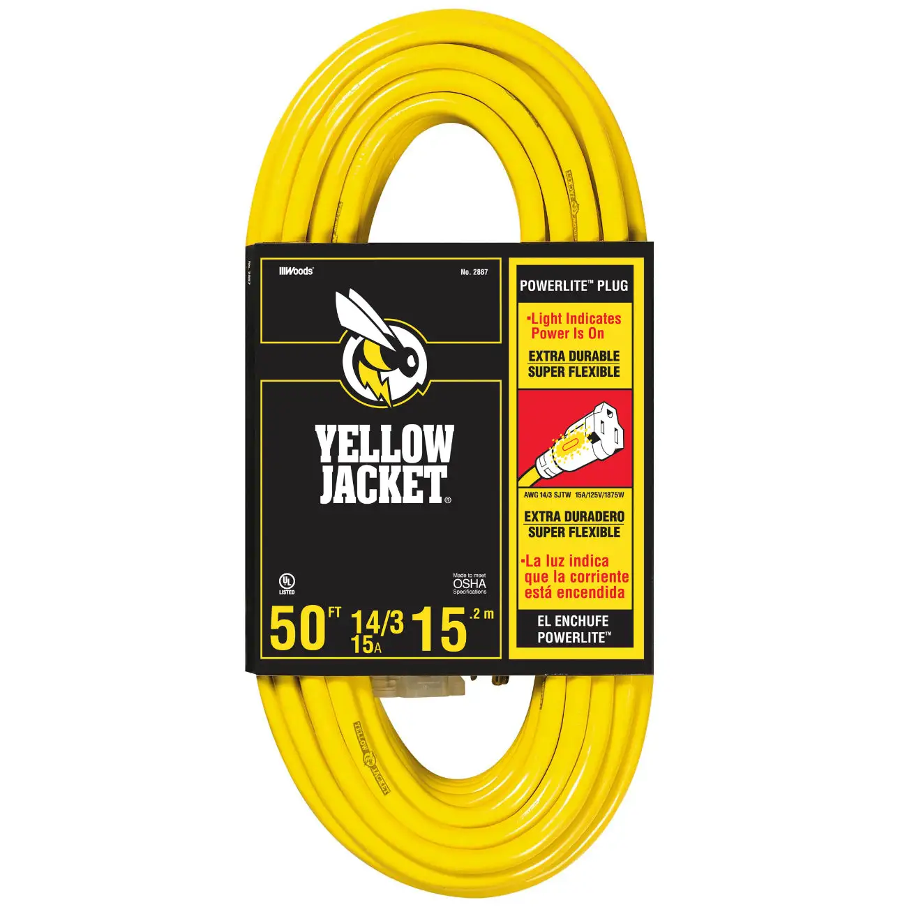 Yellow Jacket 2887 15 Amp 50-Foot Commercial Extension Cord