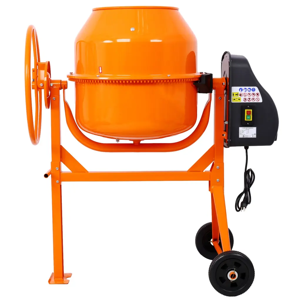 5 Cu. Ft Electric Concrete Mixer Machine 650W AC Motor Portable Cement Mixer g-h