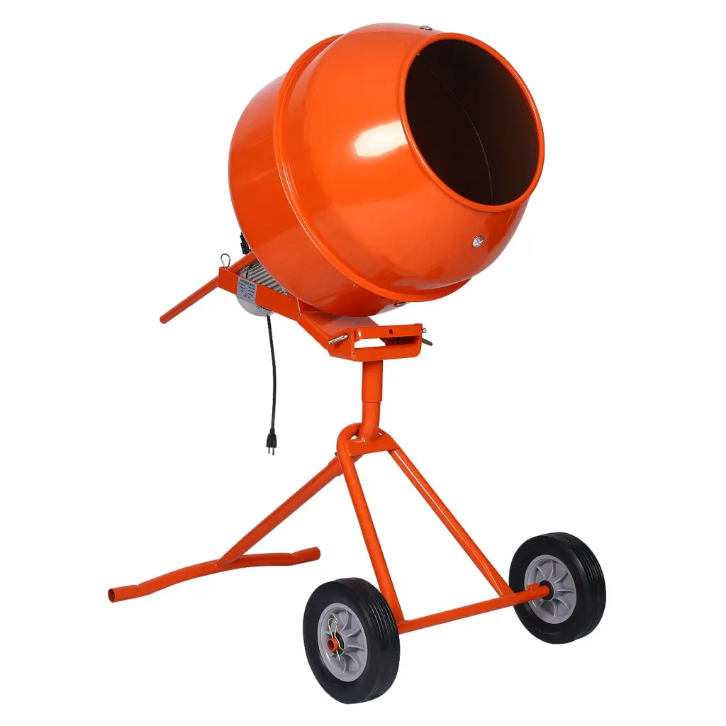 5.0 Cu. Ft. Travel-friendly Concrete Mixer Electric Cement Mixer ETL Certified Construction Equipment g-h