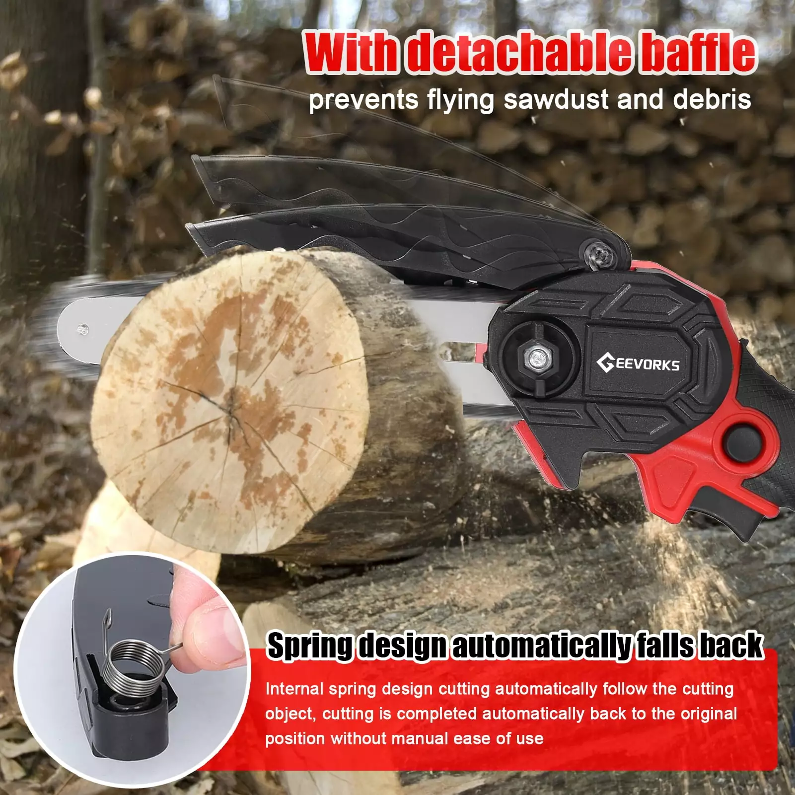 Electric chain saw.21v 6inch Travel-friendly Saw Siuke 21v Wood Brush Motor Saws Wood Brush 6inch Travel-friendly Saws Bru...