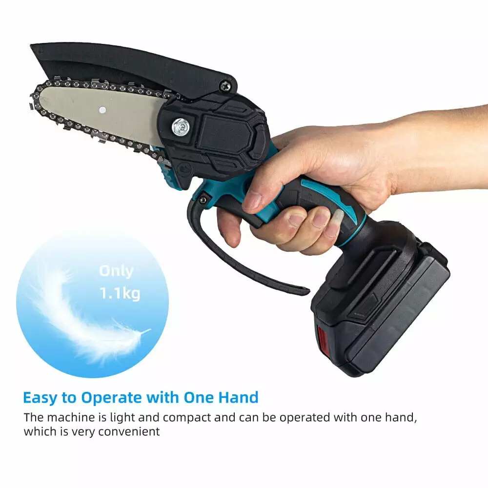 JahyShow 800 Watt Electric Mini Chain Saw. 4-Inch Handheld Cordless Cutter Garden Pruning and Logging
