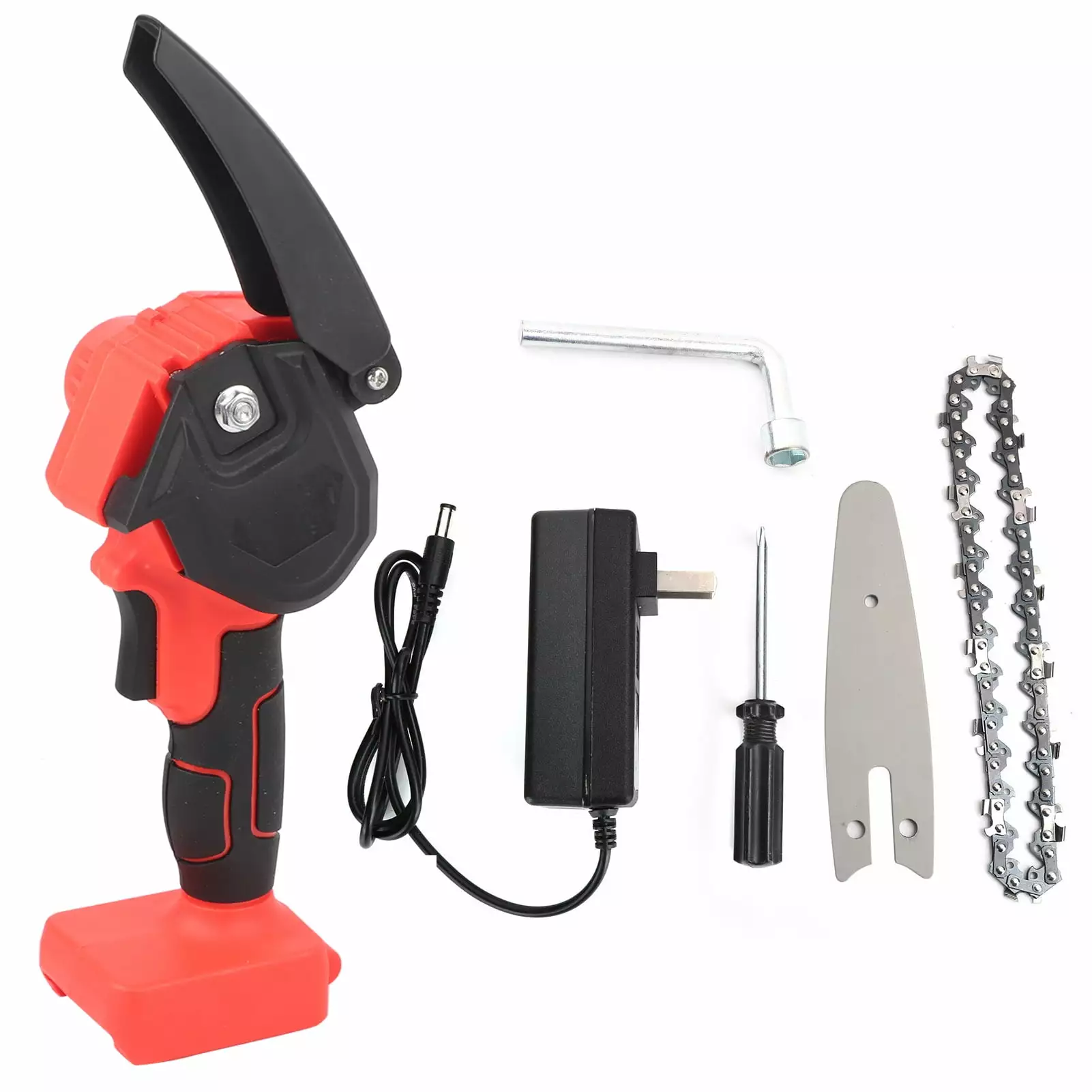 Mini 4 Inch Chain Saws Rechargeable Electric Chain Pruning Saw Wood Cutting US Plug 100 240V junwangshangmao