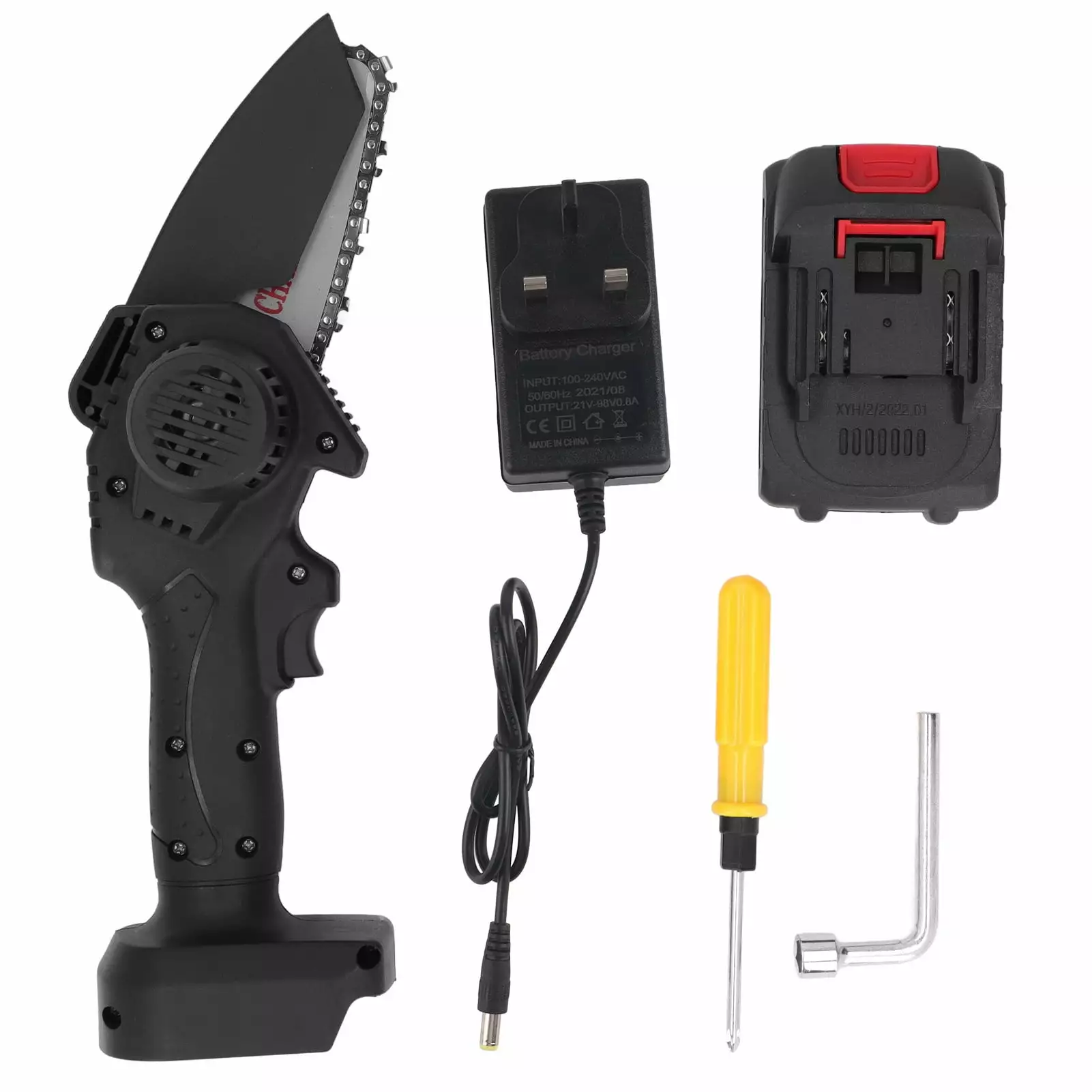 Mini Featherweight Chainsaw Handheld Travel-friendly Cordless Rechargeable Chainsaw Garden 100 240V UK Plug xiongdasujiaoz...