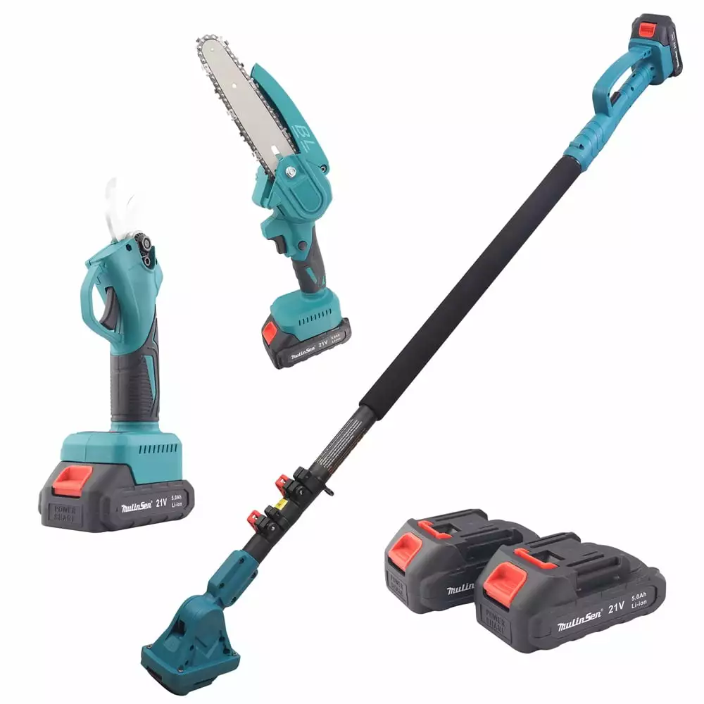 LELINTA Upgraded 21V Electric Small Handheld Chain Saw.2Pack 2000mAh Rechargeable Battery Powered Security Lock Trees Bran...