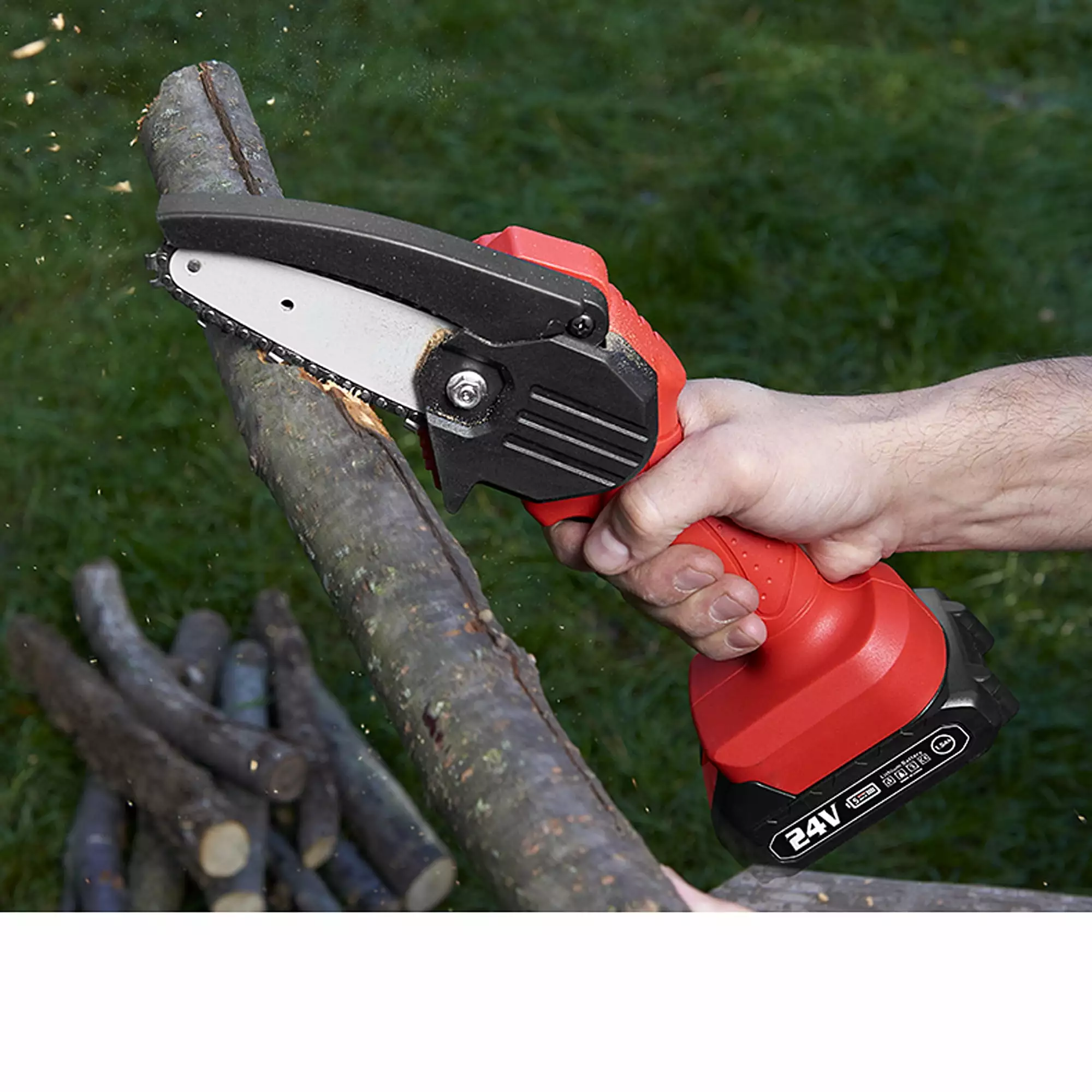 AS SEEN ON TV - Mini Cordless Chainsaw Kit. Upgraded 6 One-Hand Handheld Electric Travel-friendly Chainsaw. 21V Rechargeab...