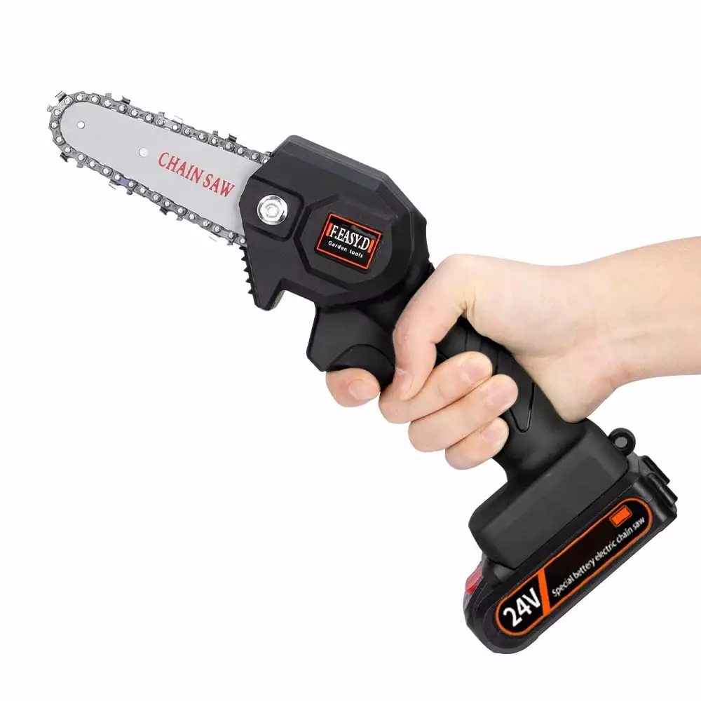Mini Wooden Chainsaw Handheld Cordless Electric Protable Chainsaw One-Hand Pruning Shears Chainsaw Tree Branch Wood Cuttin...