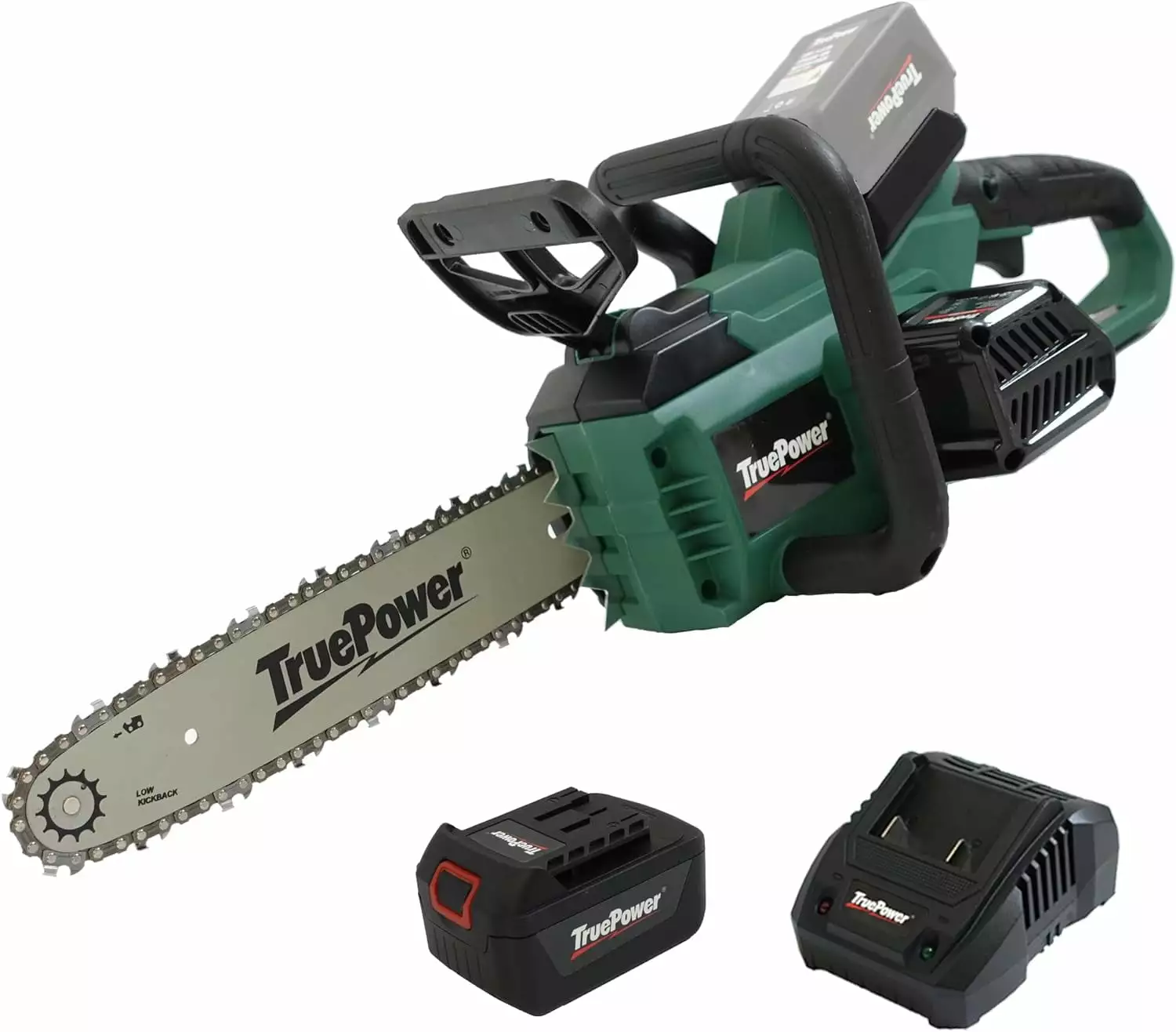 TruePower 20V Chainsaw 12 Lithium Ion w/ 4.0Ah Battery & Fast Charger. 12-inch Cordless Electric Battery Power Chainsaw. A...