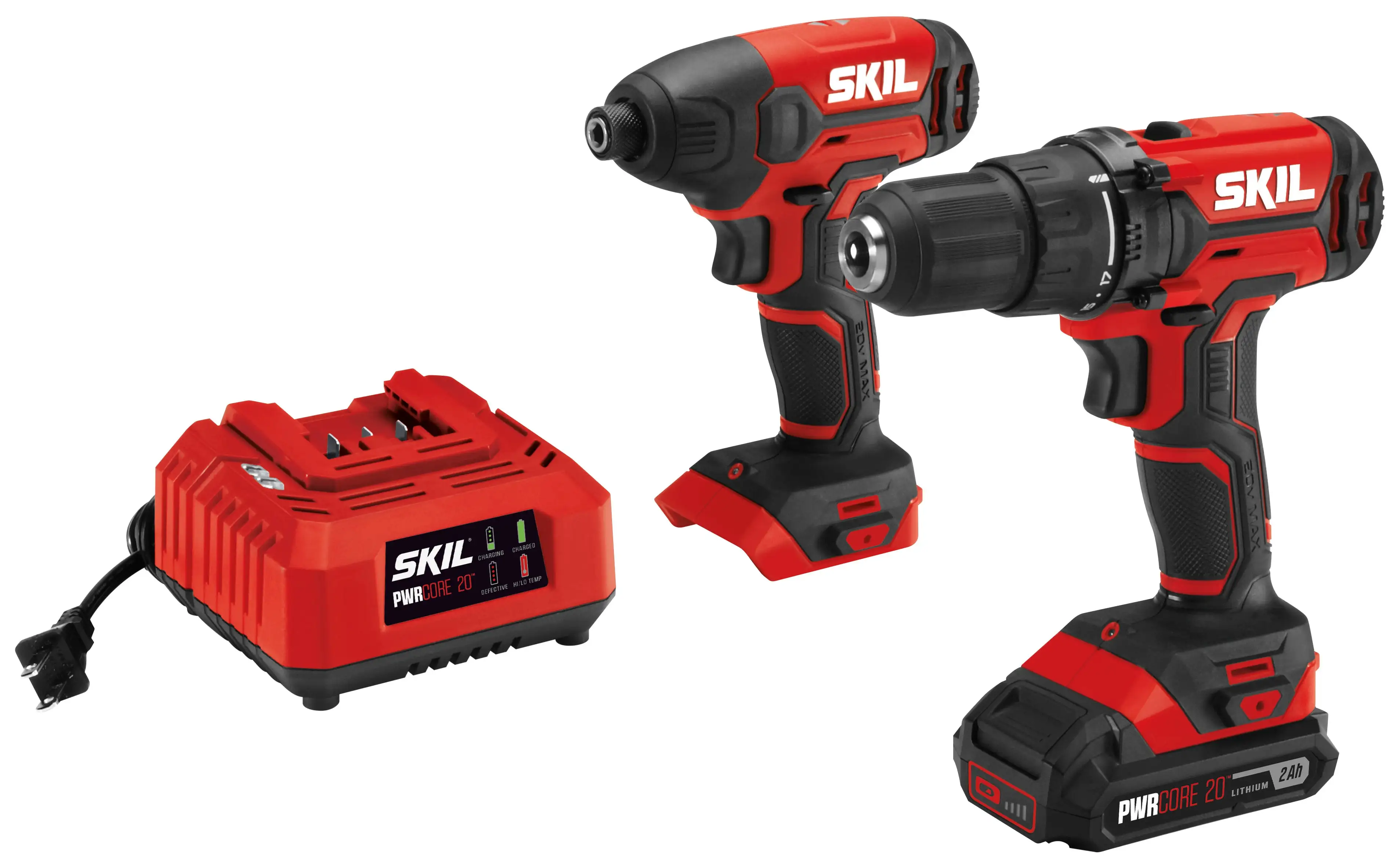 Skil CB739001 Cordless Drill Driver and Impact Driver Kit 20V Max Lithium-Ion
