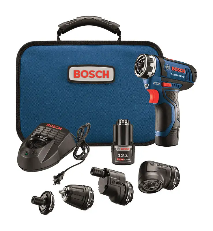 Bosch 12V MAX Flexiclick 1/4 Cordless 5--1 Drill Kit Battery & Charger