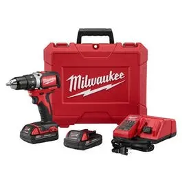 M18 18V Brushless Compact Drill Driver Kit 2 Batteries 1/2 Inch Chuck Milwaukee