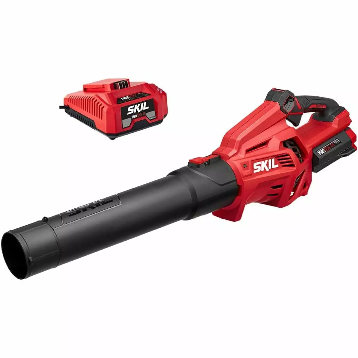 SKIL PWR CORE 40 Brushless 40V 500 CFM Cordless Leaf Blower Kit. Variable Spped Power Boost. Includes 2.5Ah Battery and Au...