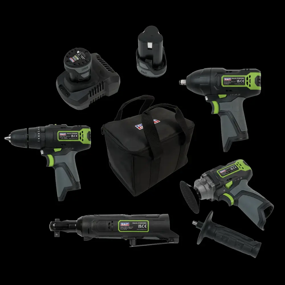 Sealey CP108VCOMBO1 10.8V 4pc Rechargeable Combo Kit – 2 Batteries | TCD