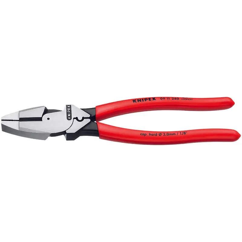 Knipex 9.5 Steel Lineman's Crimping Pliers Red 1 pk Professional Tool