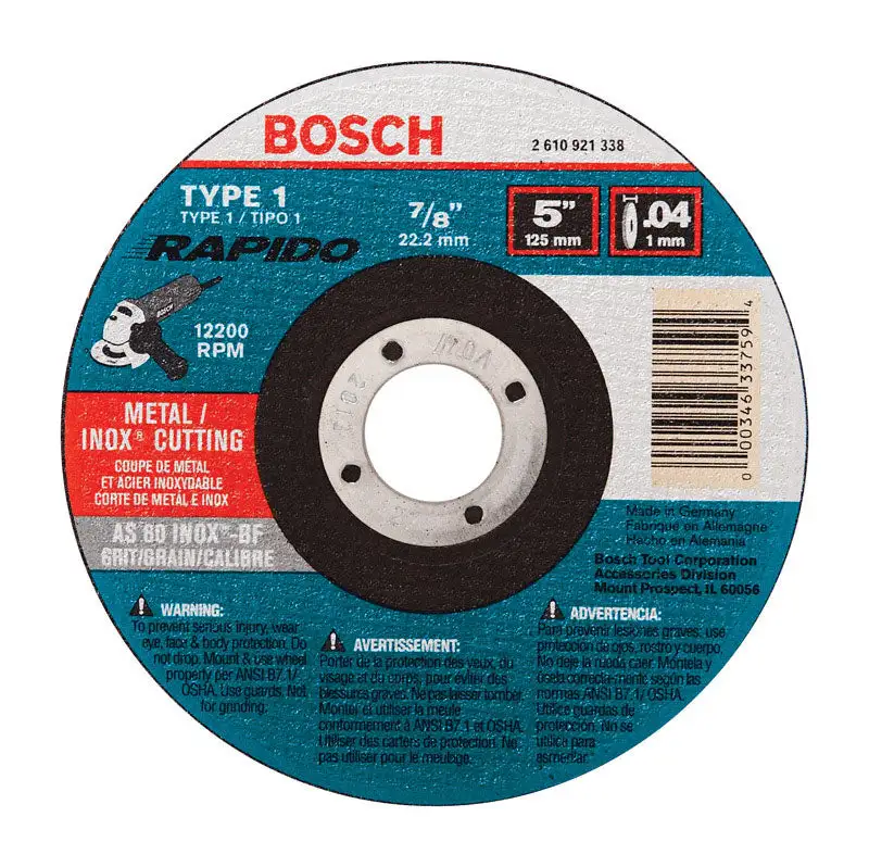 Bosch Rapido 5 . Aluminum Oxide Abrasive Cut-Off Wheel Pack 25