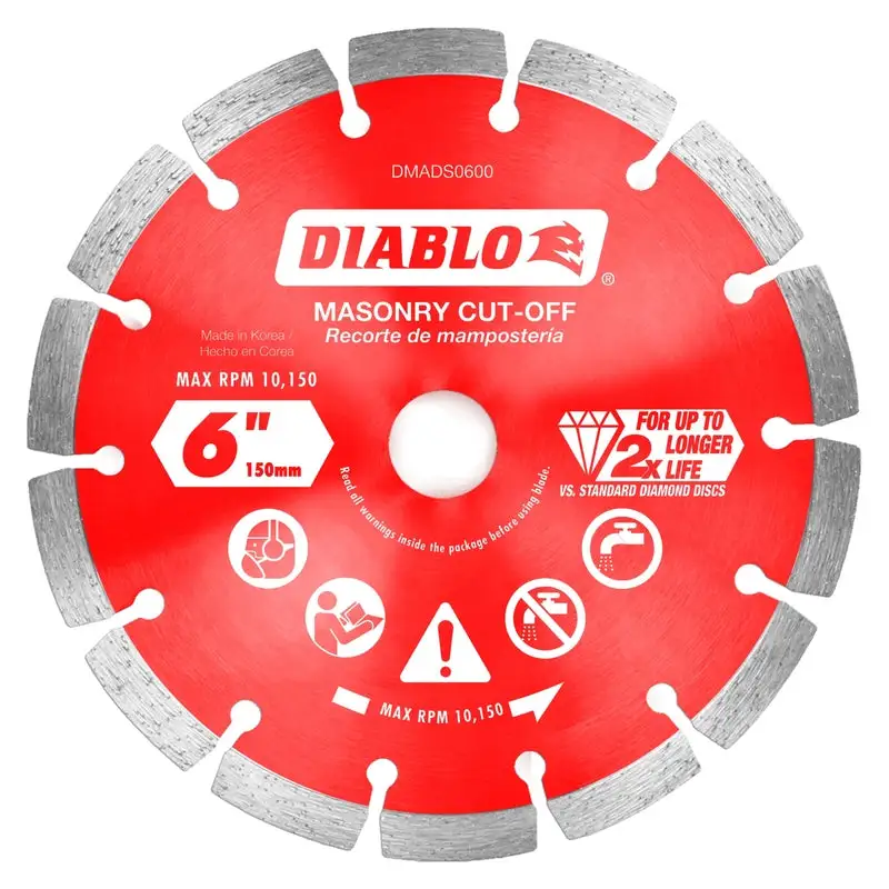 Diablo 6 Inch Diamond Masonry Cut-Off Disc Concrete and Stone