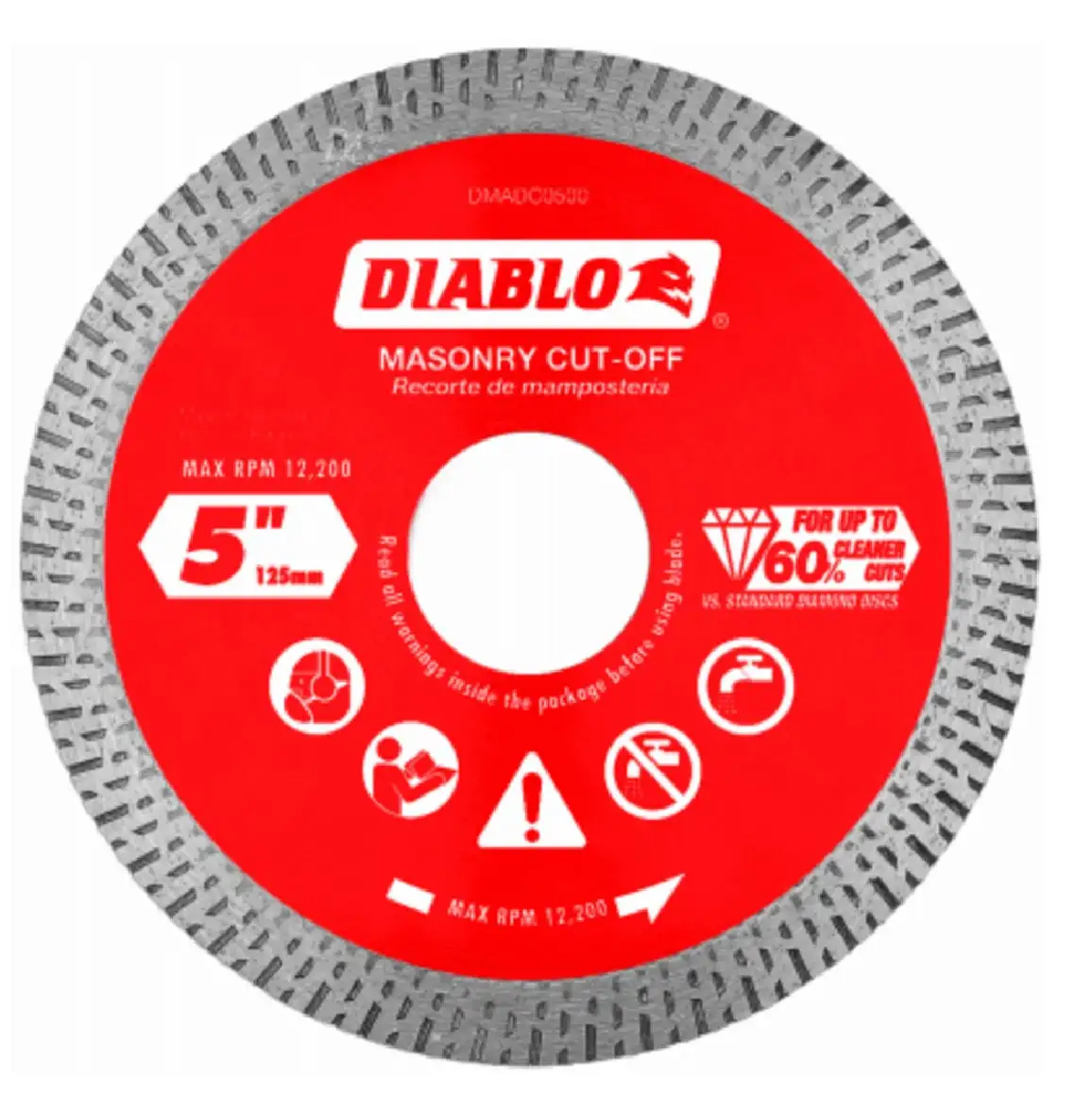 Diablo DMADC0500 Diamond Continuous Rim Cut-Off Disc 5 Inch Precision Cutting