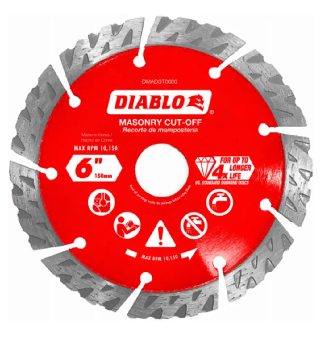 Diablo DMADST0600 Diamond Segmented Turbo Cut-Off Disc 6 Inch Heavy Duty Cutting