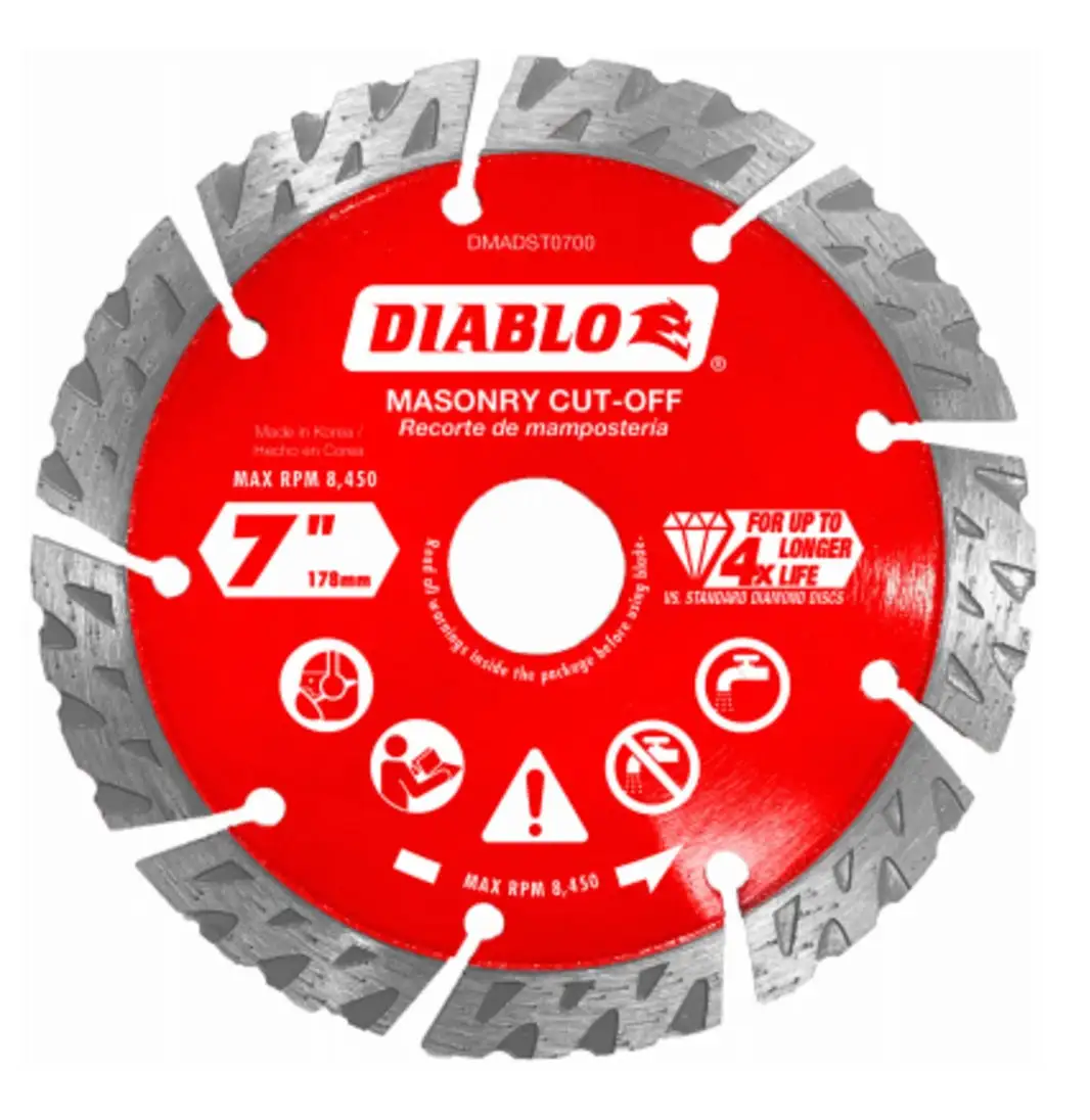 Diablo DMADST0700 Diamond Segmented Turbo Cut-Off Disc 7 Inch Professional Use