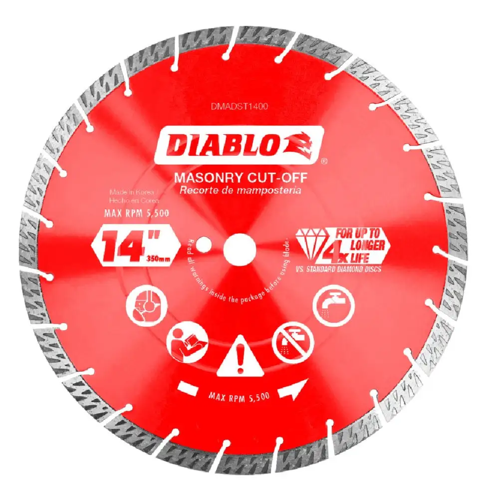Diablo DMADST1400 Diamond Segmented Turbo Cut-Off Discs Masonry 14 Inch