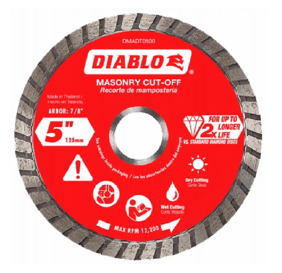 Diablo DMADT0500 Diamond Turbo Cut-Off Discs Masonry 5 Inch