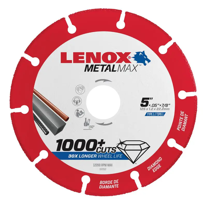 Lenox MetalMax 4-1/2 Inch Diamond Metal Cut-Off Wheel 7/8 Inch Arbor Fast Metal Cutting