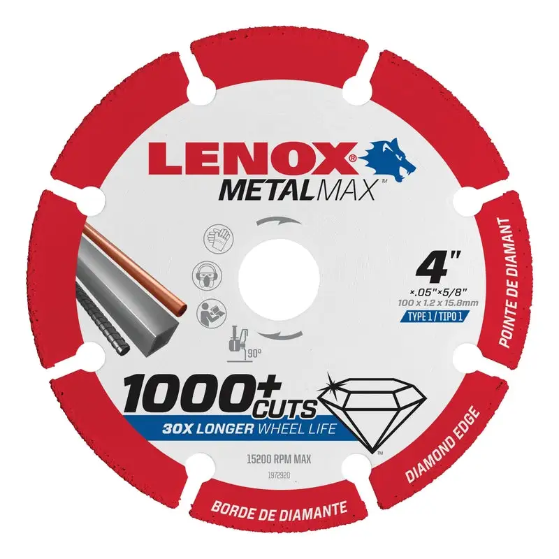 Lenox MetalMax 3 Inch Diamond Metal Cut-Off Blade Metal Cutting 3/8 Inch Arbor